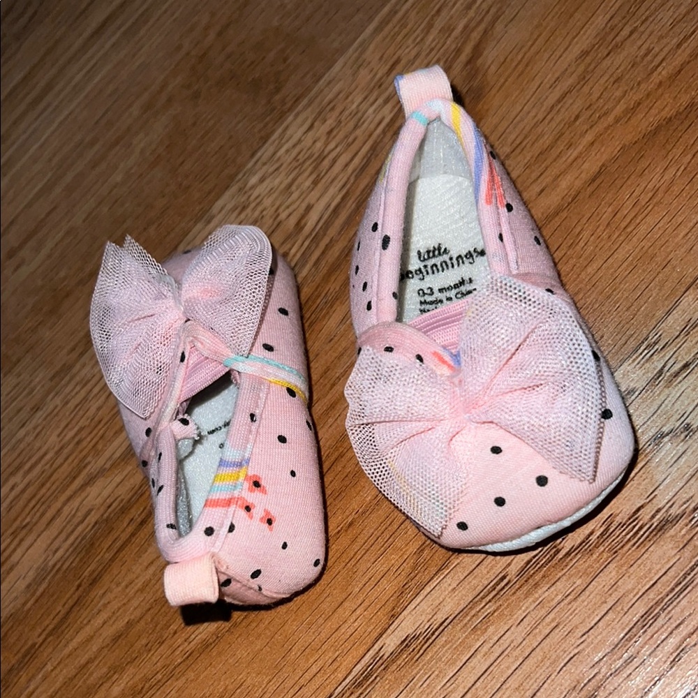 Pink Polka Dot Baby Shoes NWOT